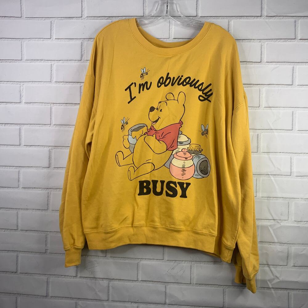 Winnie the Pooh graphic sweatshirt top golden honey yellow Disney XXXL